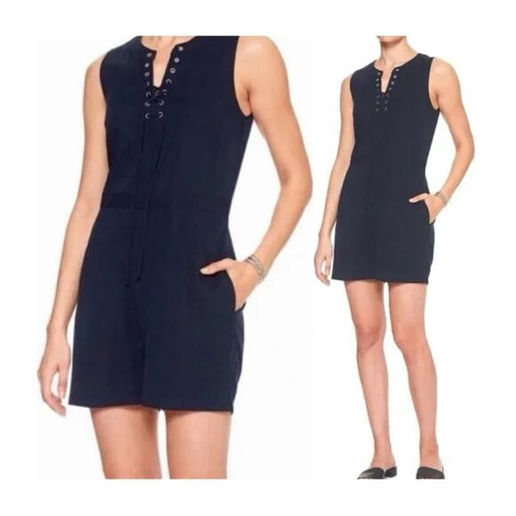 Banana Republic Pants - Banana Republic Sleeveless Lace Up Romper